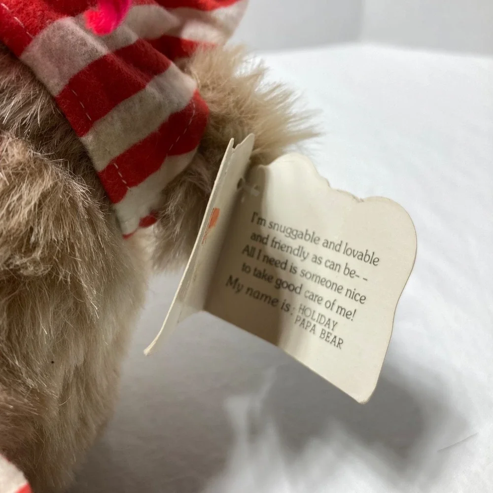 Vintage Snuggables Holiday Christmas Plush 1985 Papa Bear In Pajamas‎